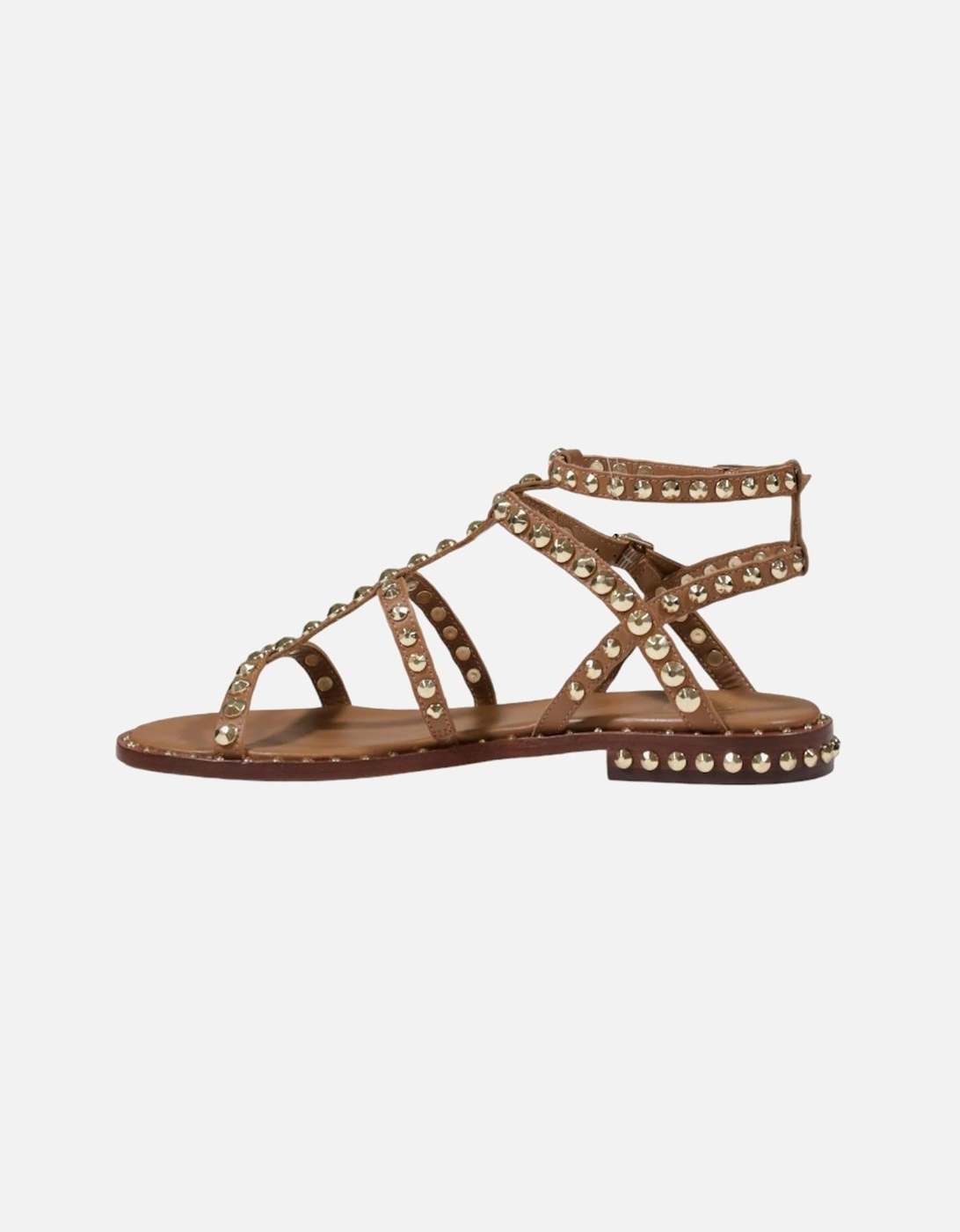 Leather Sandals with Buckle and Bow Detailing Women - Beige