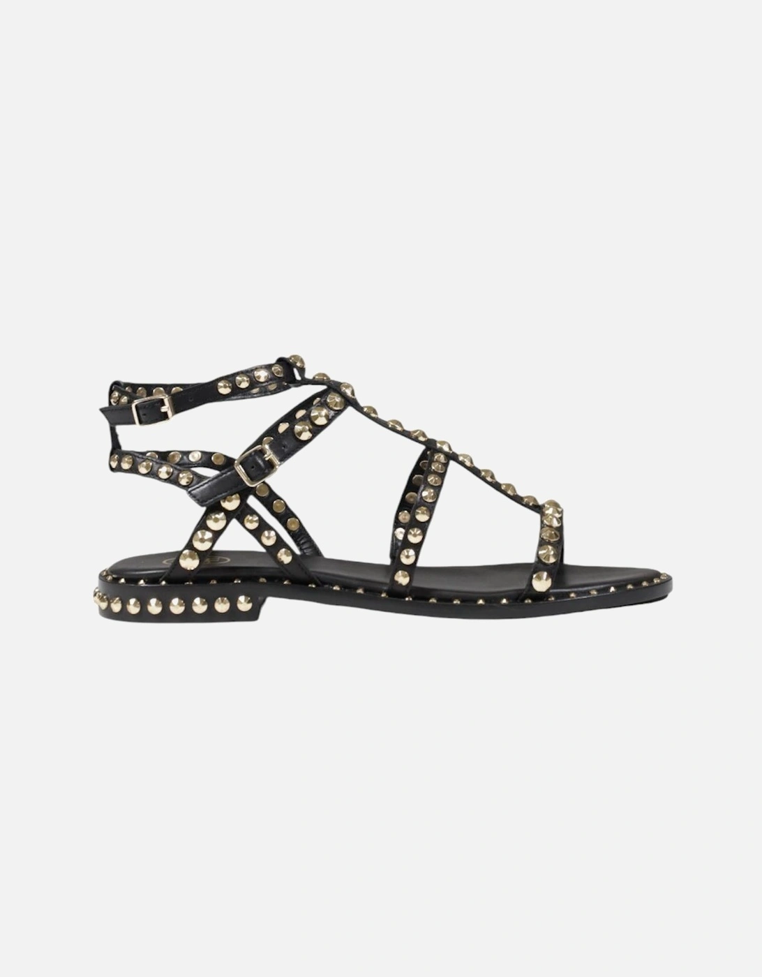 Leather Buckle Sandals with Synthetic Sole Women - Black, 4 of 3