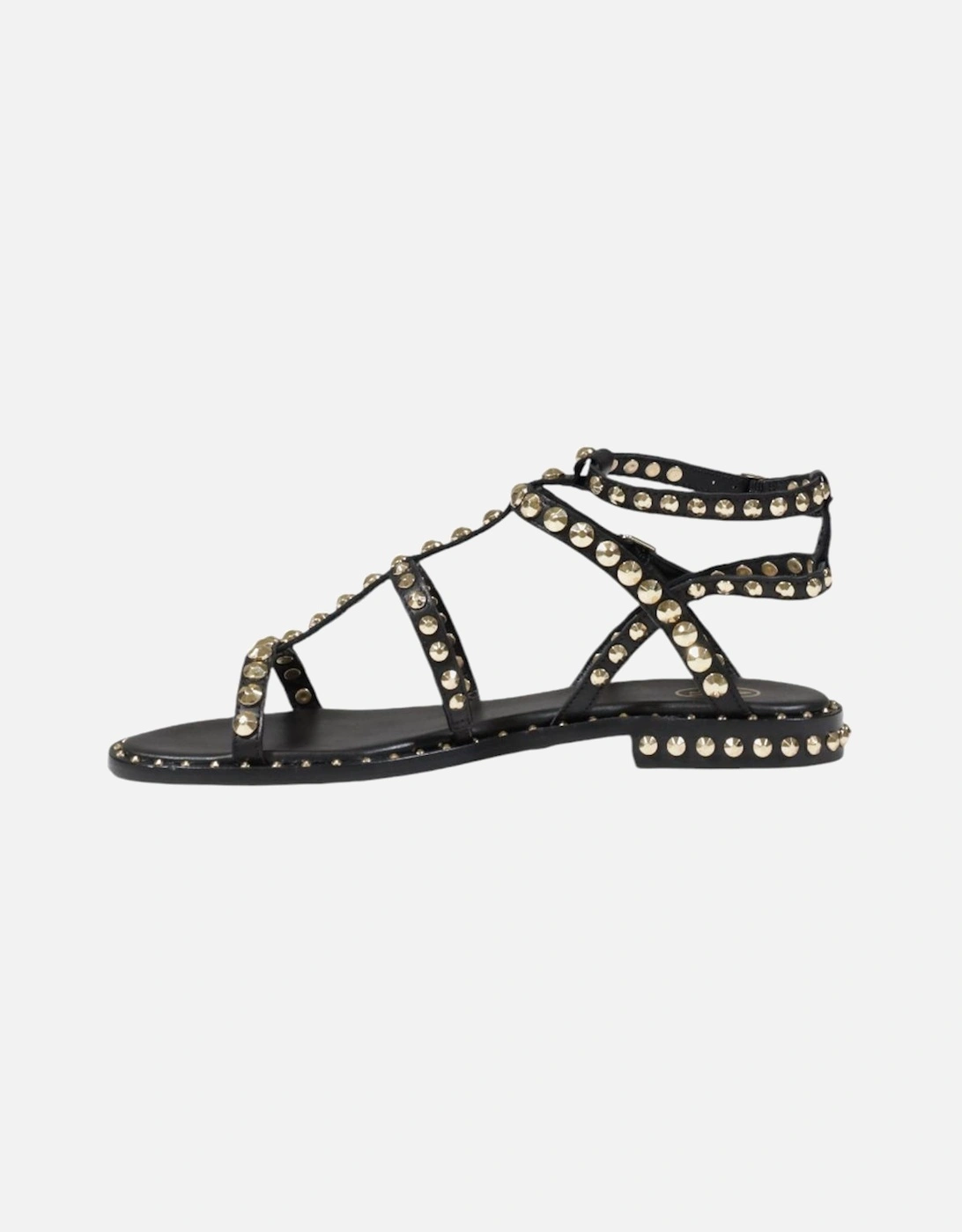 Leather Buckle Sandals with Synthetic Sole Women - Black