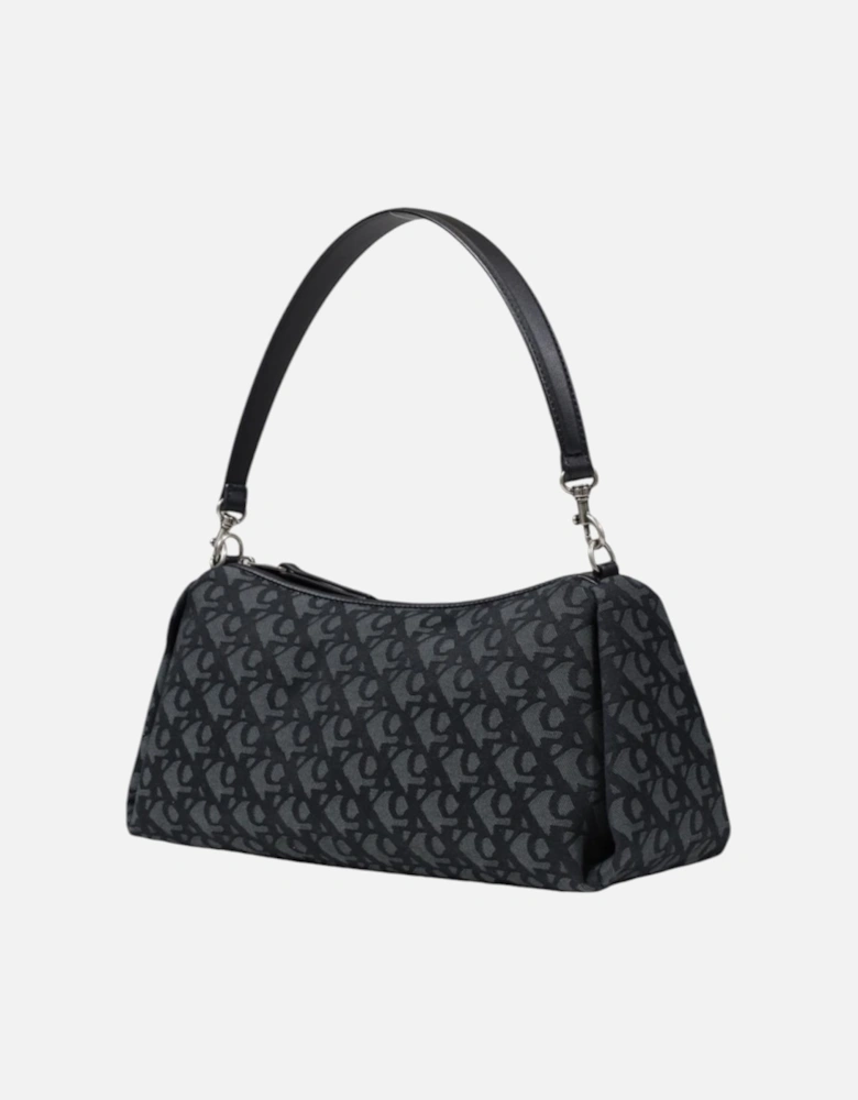 Print Shoulder Bag with Zip Fastening Women - Black