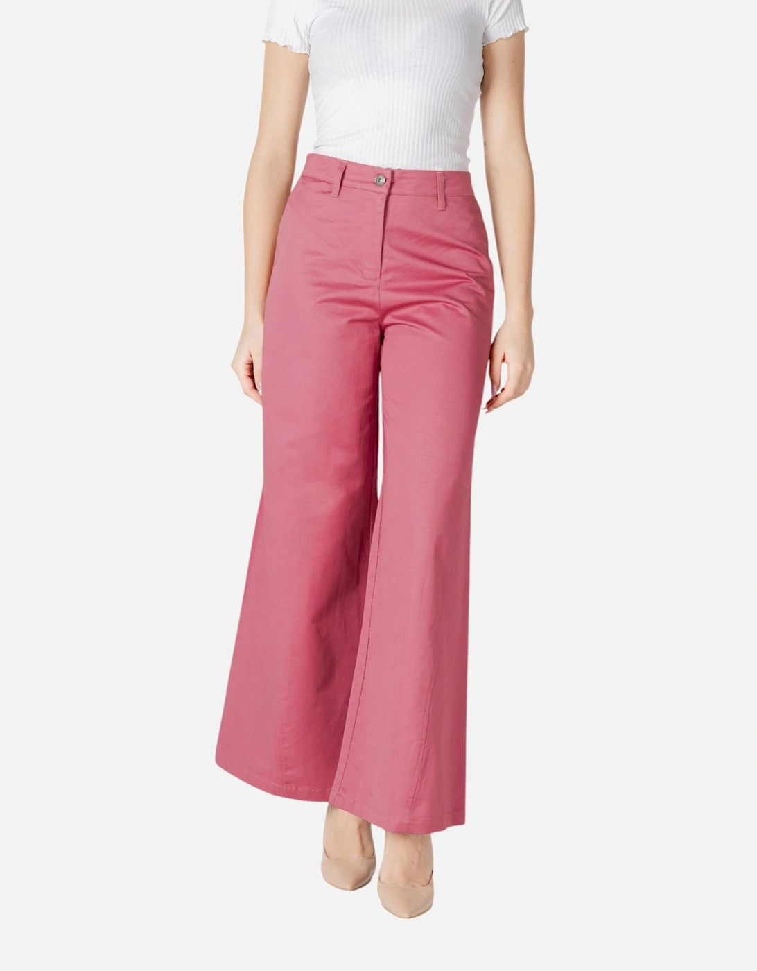 Cotton Trousers with Zip and Button Fastening Women - Pink, 4 of 3