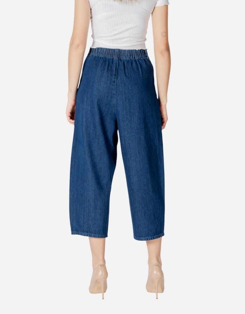 Zip and Button Front Pocket Jeans Women - Light Blue