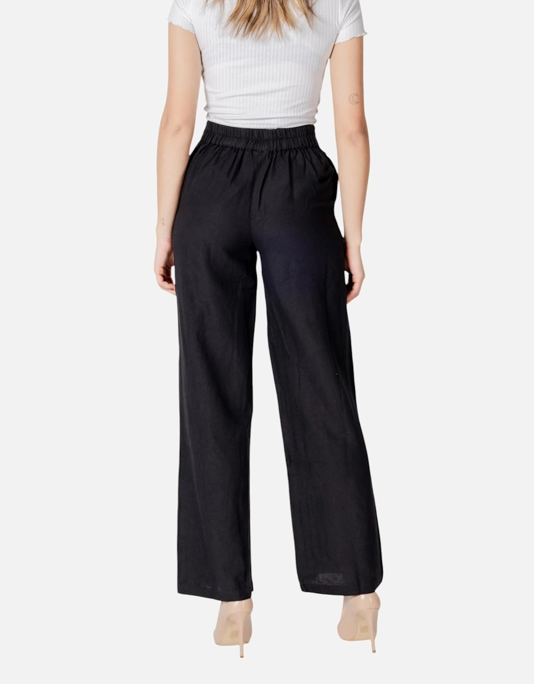 Printed Trousers with Front Pockets Women - Black