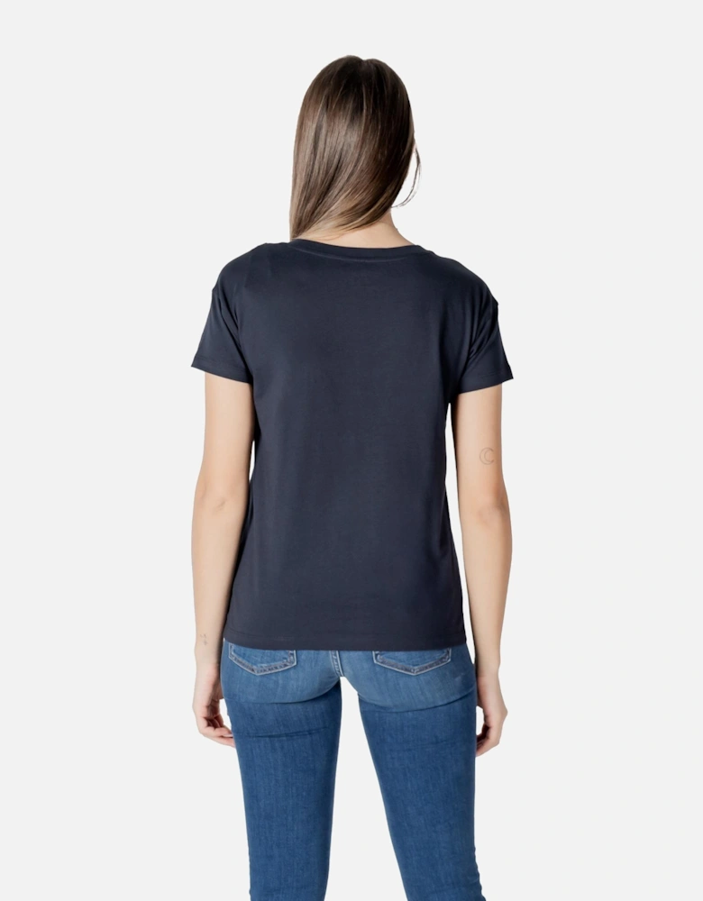 V-Neck Cotton T-Shirt Women - Blue Shirts