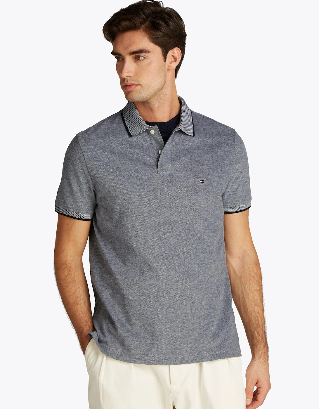 Oxford Two Tone Tipped Mens Polo, 7 of 6