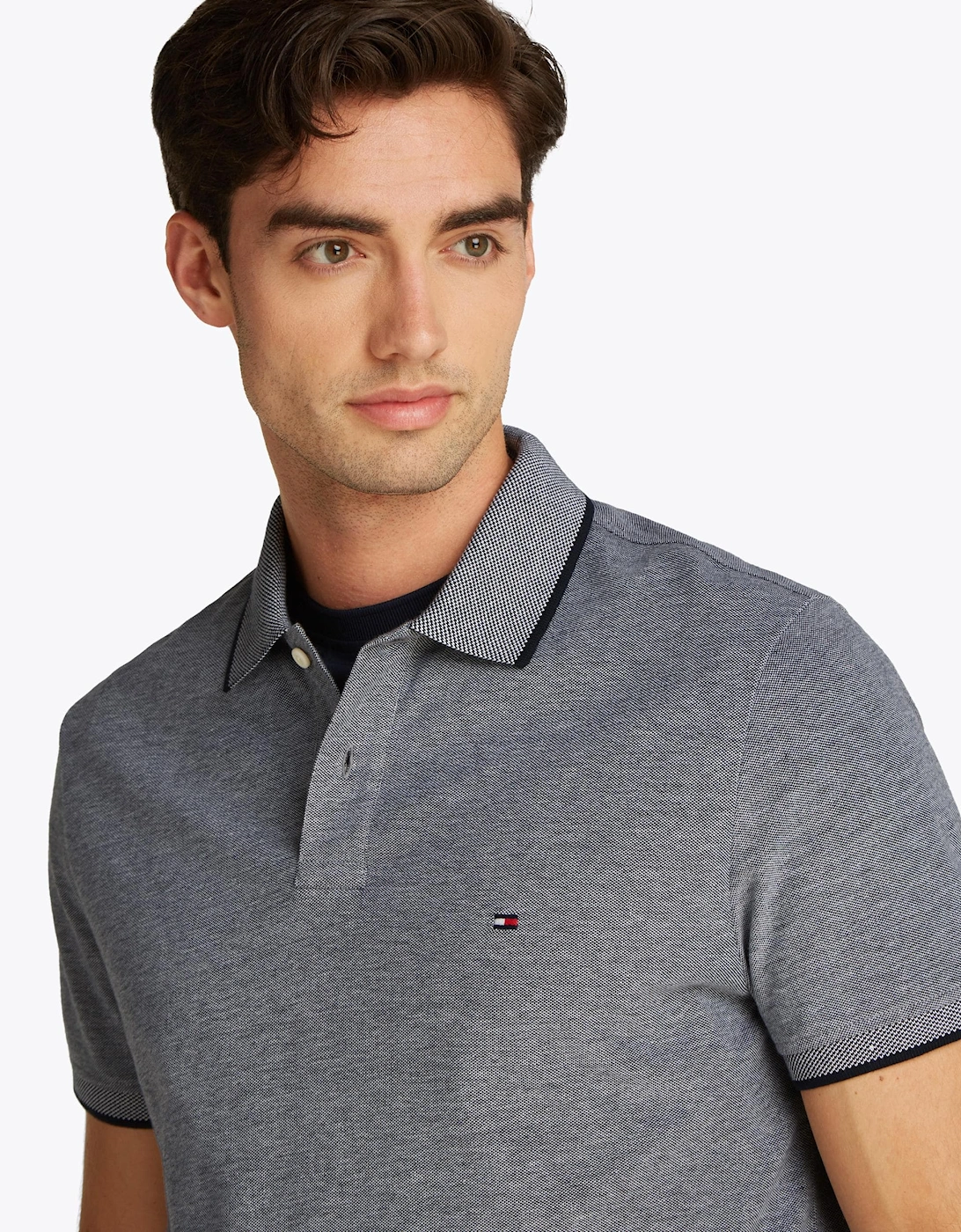 Oxford Two Tone Tipped Mens Polo