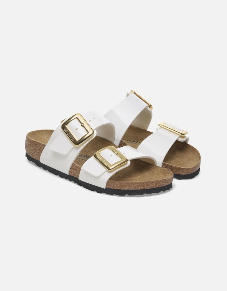 Sydney Cushion Big Buckle Womens Birko-Flor Patent Sandals