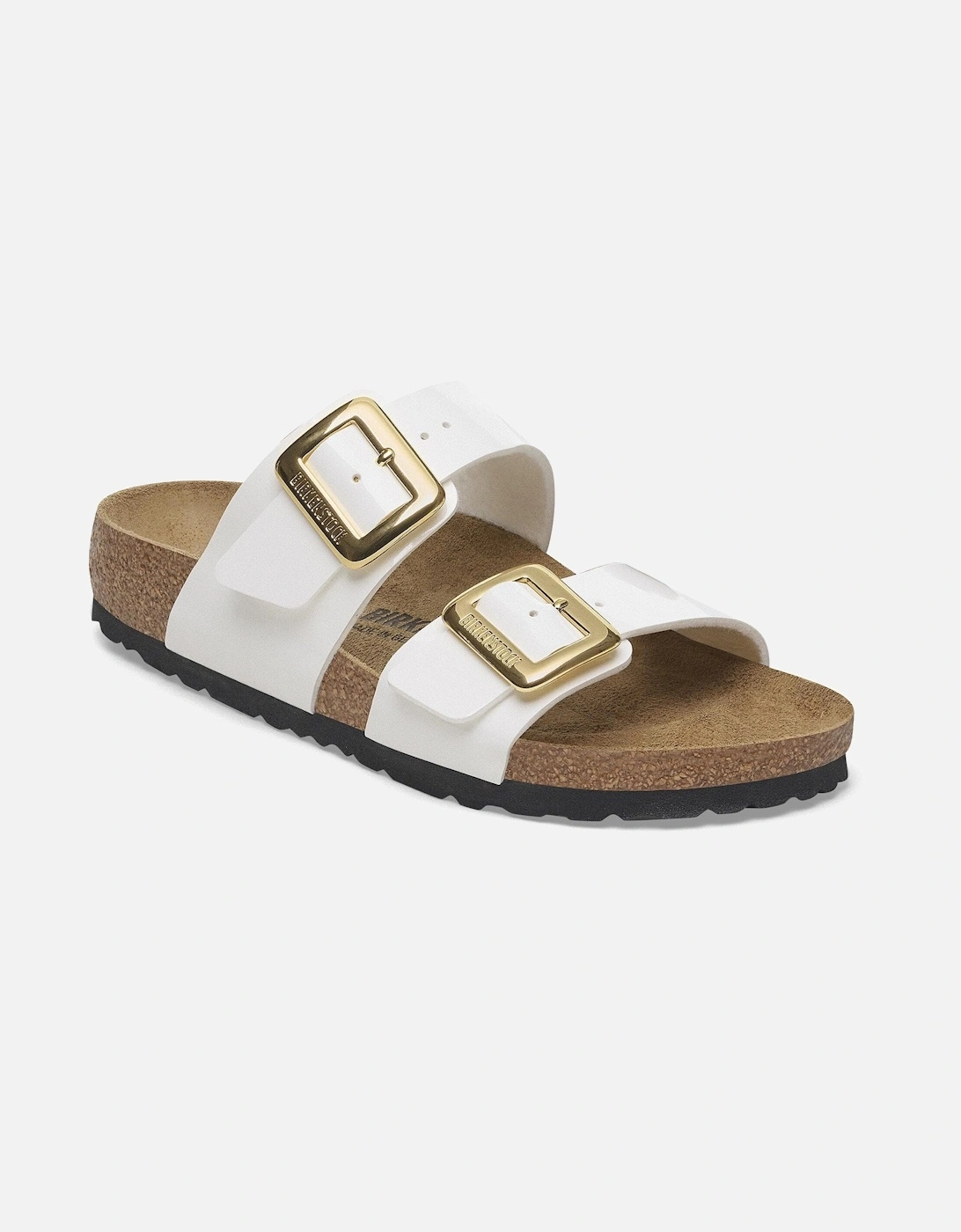 Sydney Cushion Big Buckle Womens Birko-Flor Patent Sandals