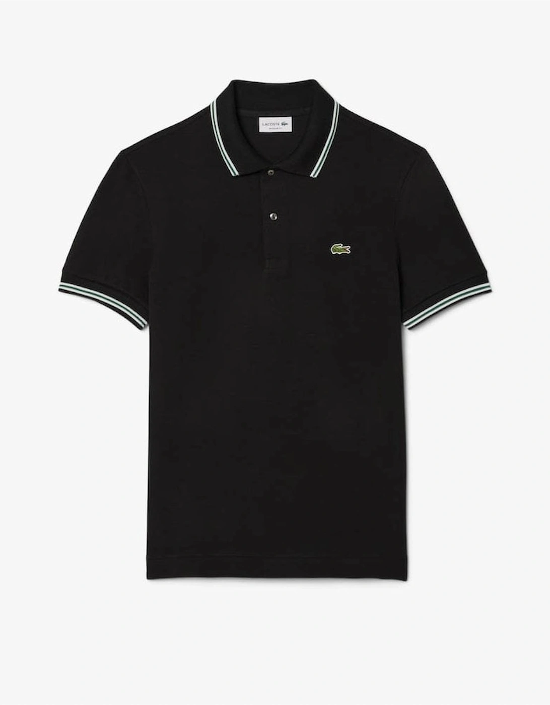 Mens Lacoste Mens Tipped Polo Shirt - Black - Size: 44/Regular