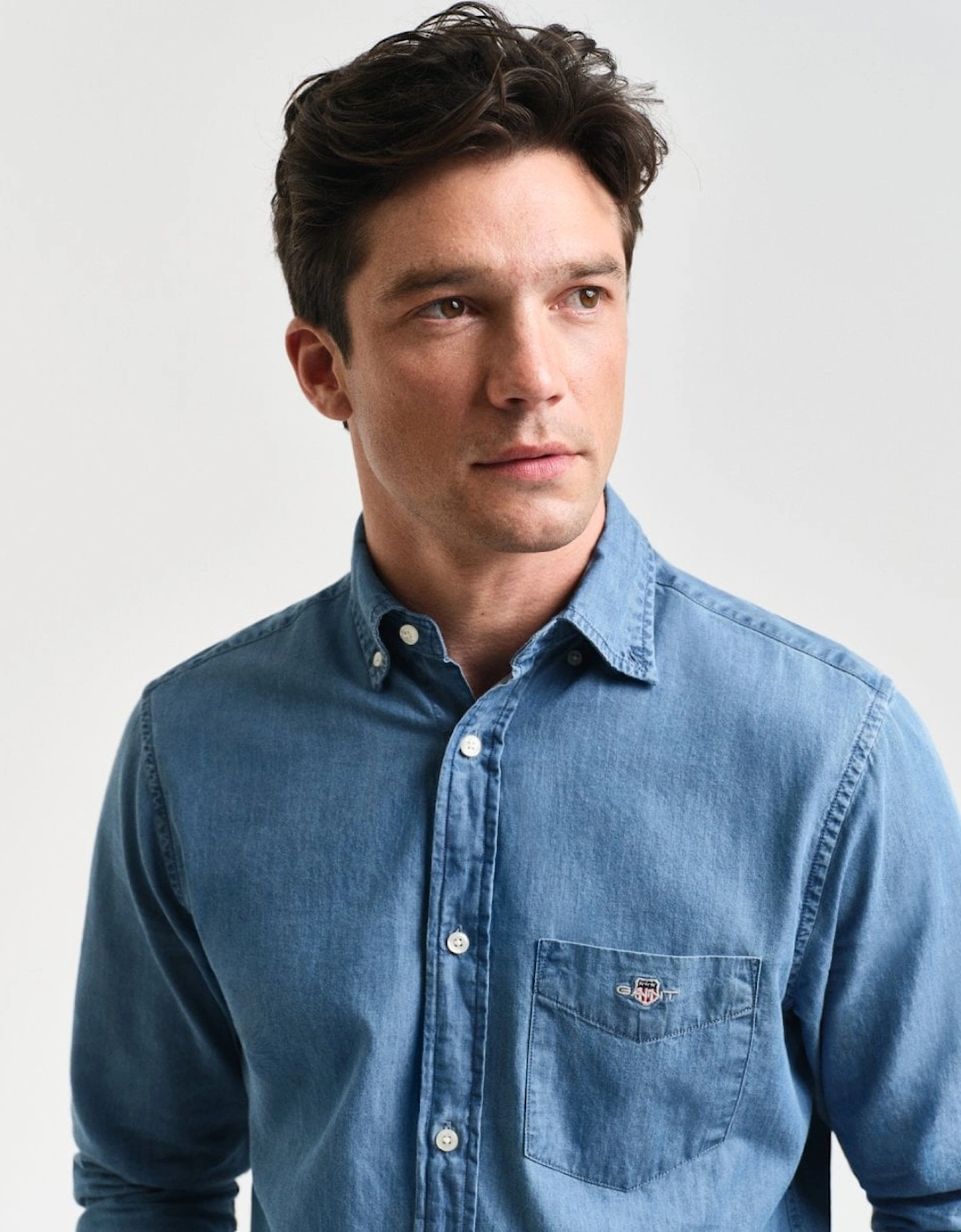 Mens Regular Fit Indigo Shirt