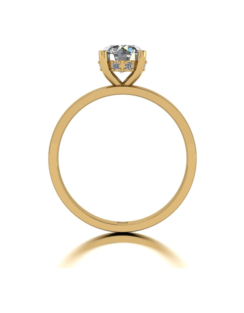 Lady Lynsey 9ct Yellow Gold 1.08ct total eq Hidden Halo Solitaire Ring