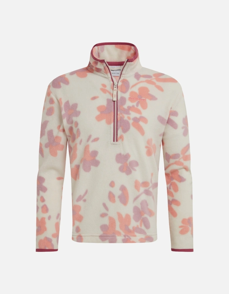 Childrens/Kids Bachas Floral Half Zip Fleece Top