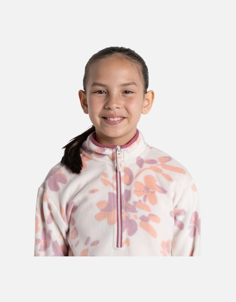 Childrens/Kids Bachas Floral Half Zip Fleece Top