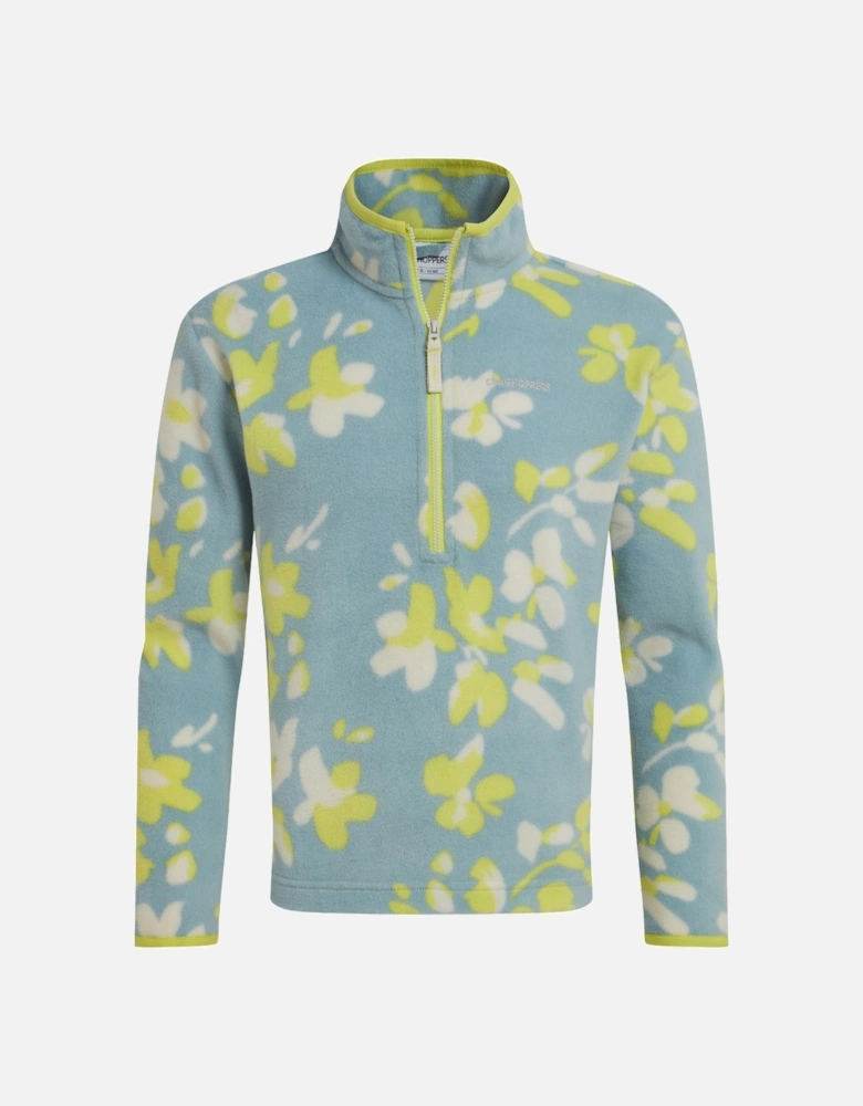 Childrens/Kids Bachas Floral Half Zip Fleece Top