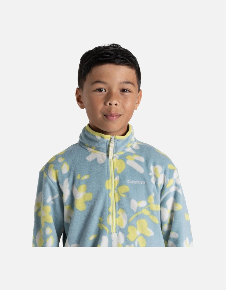 Childrens/Kids Bachas Floral Half Zip Fleece Top