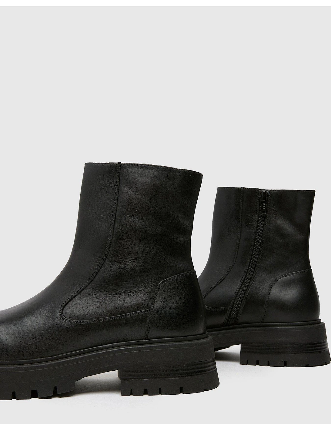 Alicia Square Toe Chunky Boot - Black