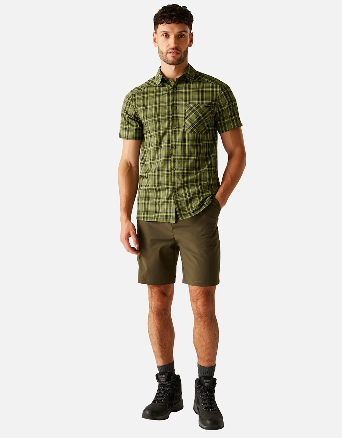 Mens Begarno Checked Short-Sleeved Shirt