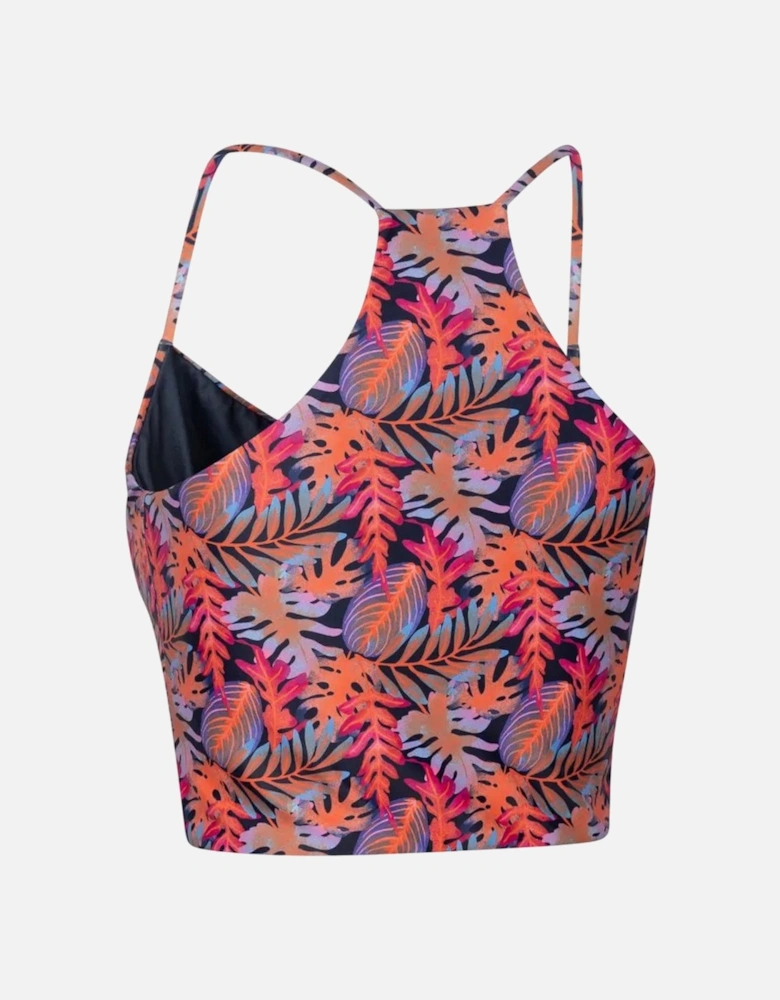 Womens/Ladies Harlow Leopard Print Swim Top