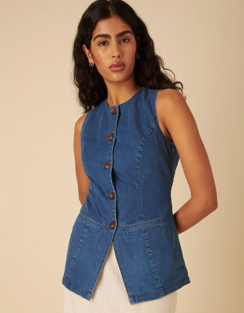 Denim Waistcoat - Blue