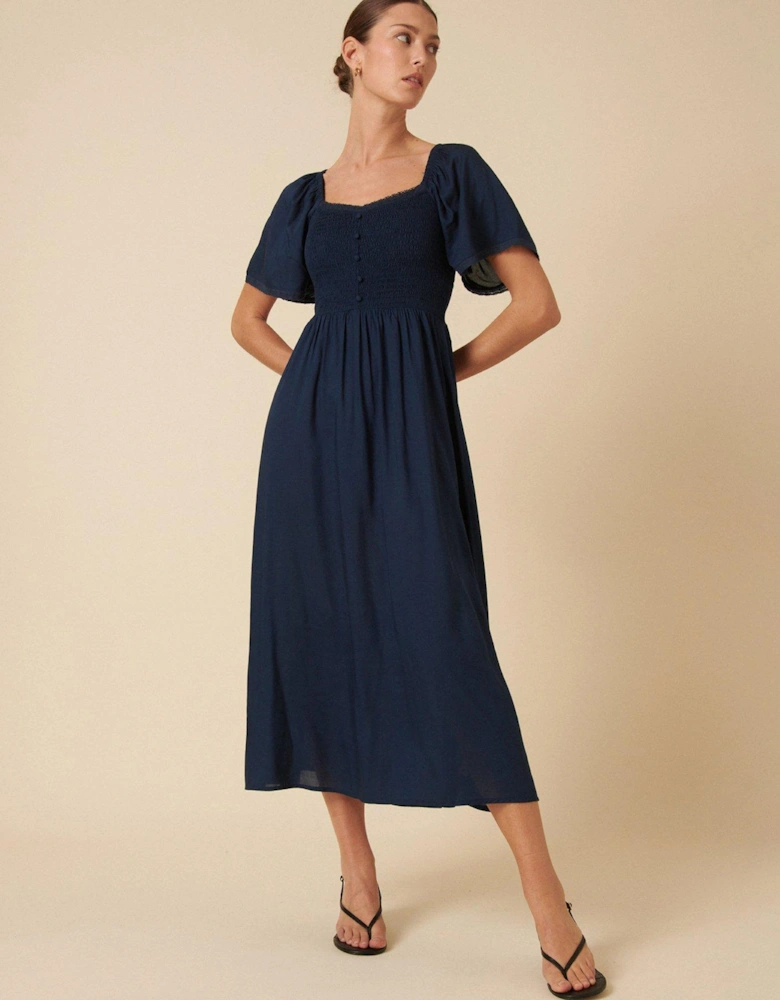 Mia Midi Dress - Navy - Blue