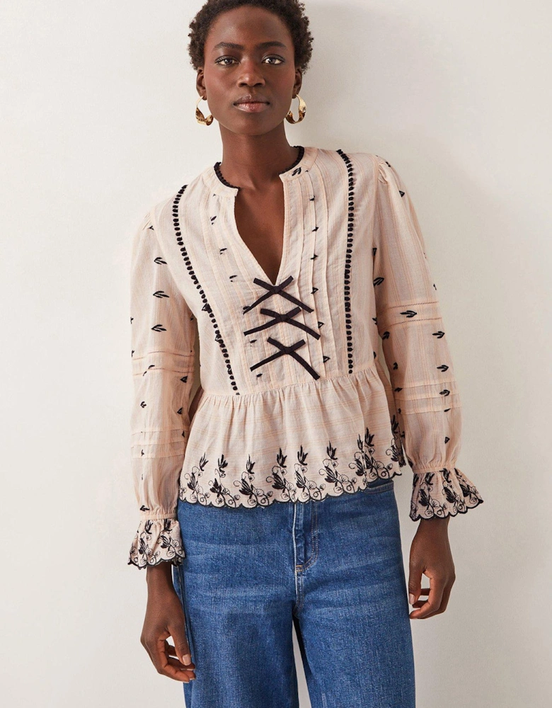 Ettie Embellished Top - Ivory