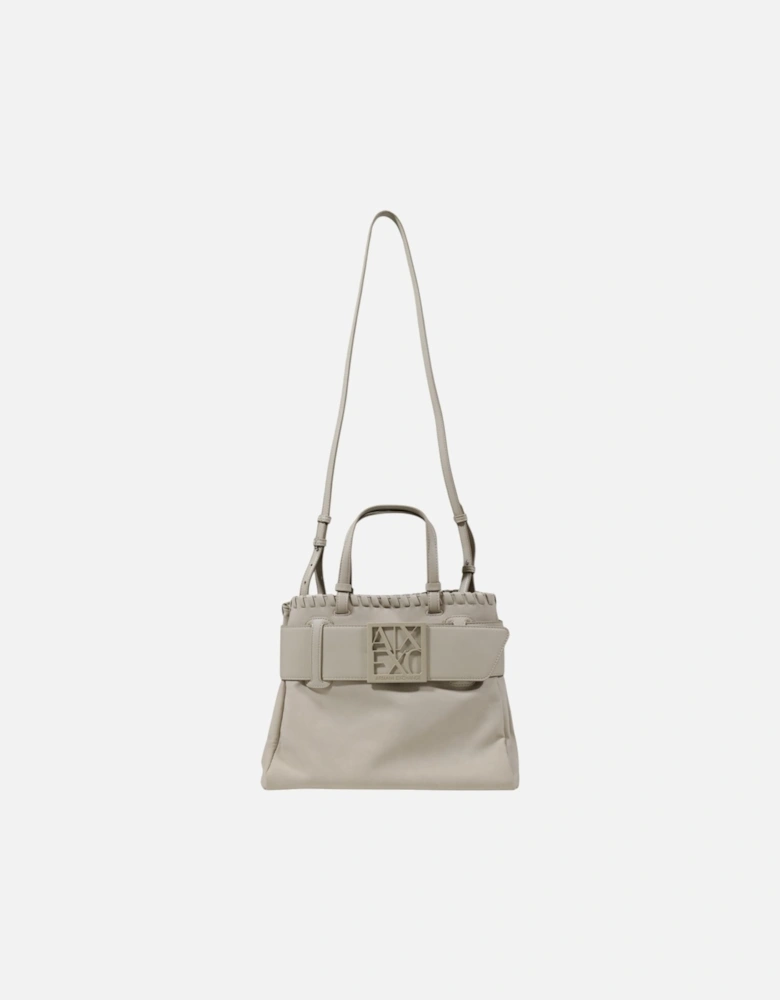 Handbag with Shoulder Strap and Zip Women - Beige Bags