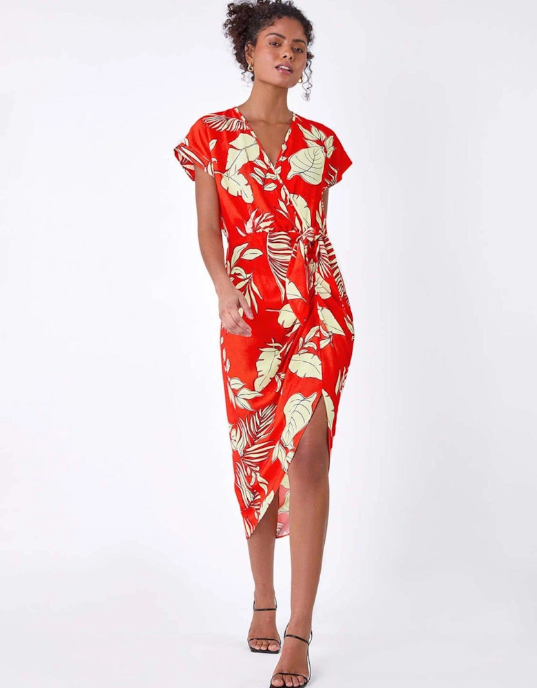 Floral Tie Detail Wrap Dress