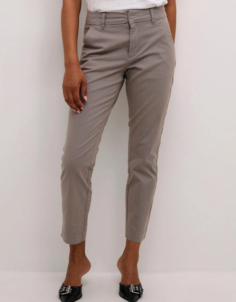 Mette Tailored Cropped Trousers - Grey