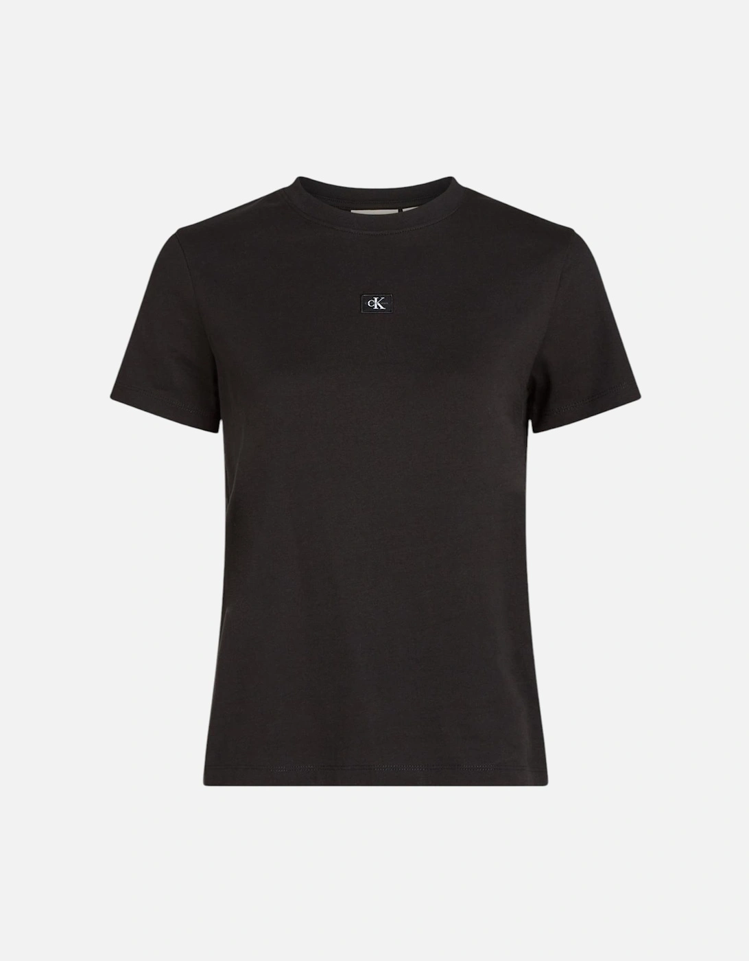 Plain Round Neck Short Sleeve T-shirt Women - Black Shirts, 4 of 3