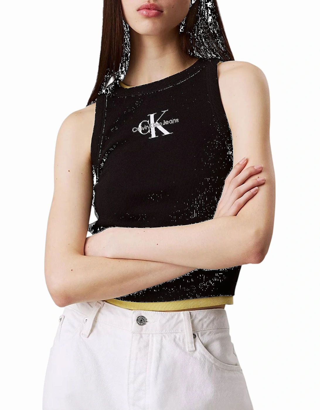 Sleeveless Print Round Neck Top Women - Black, 4 of 3