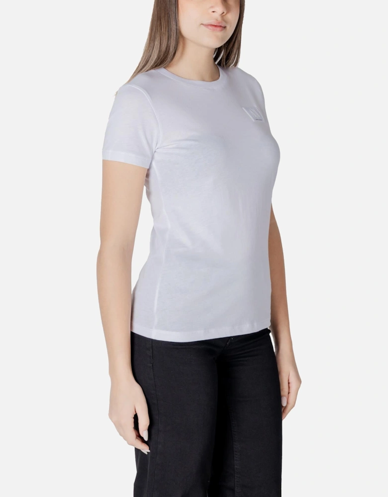 Short Sleeve Round Neck Cotton T-Shirt Women - White Shirts