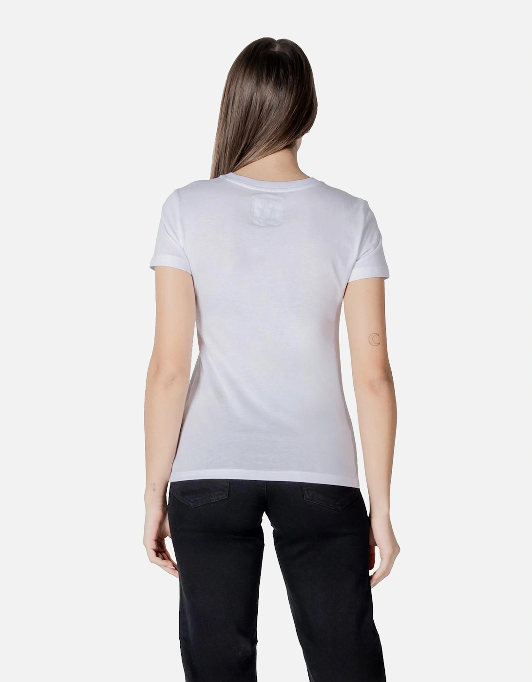 Short Sleeve Round Neck Cotton T-Shirt Women - White Shirts