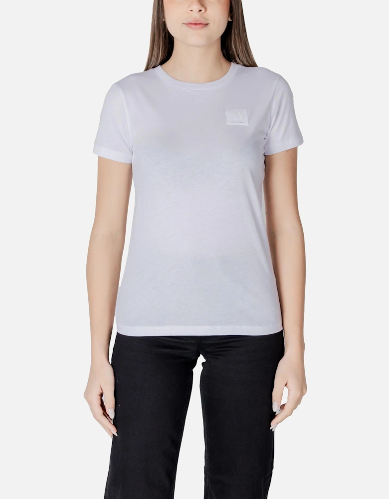 Short Sleeve Round Neck Cotton T-Shirt Women - White Shirts