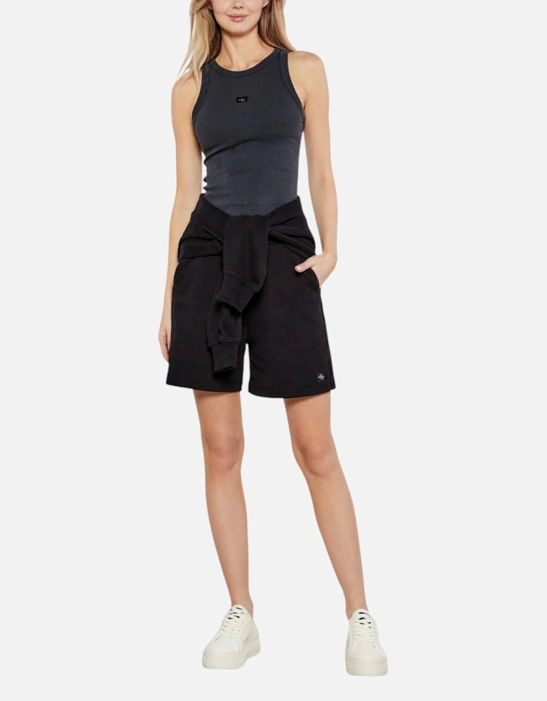 Sleeveless Plain Round Neck Cotton Top Women - Grey
