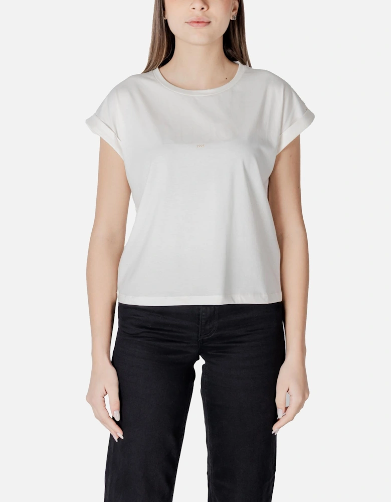 Short Sleeve Round Neck T-shirt Women - White Shirts