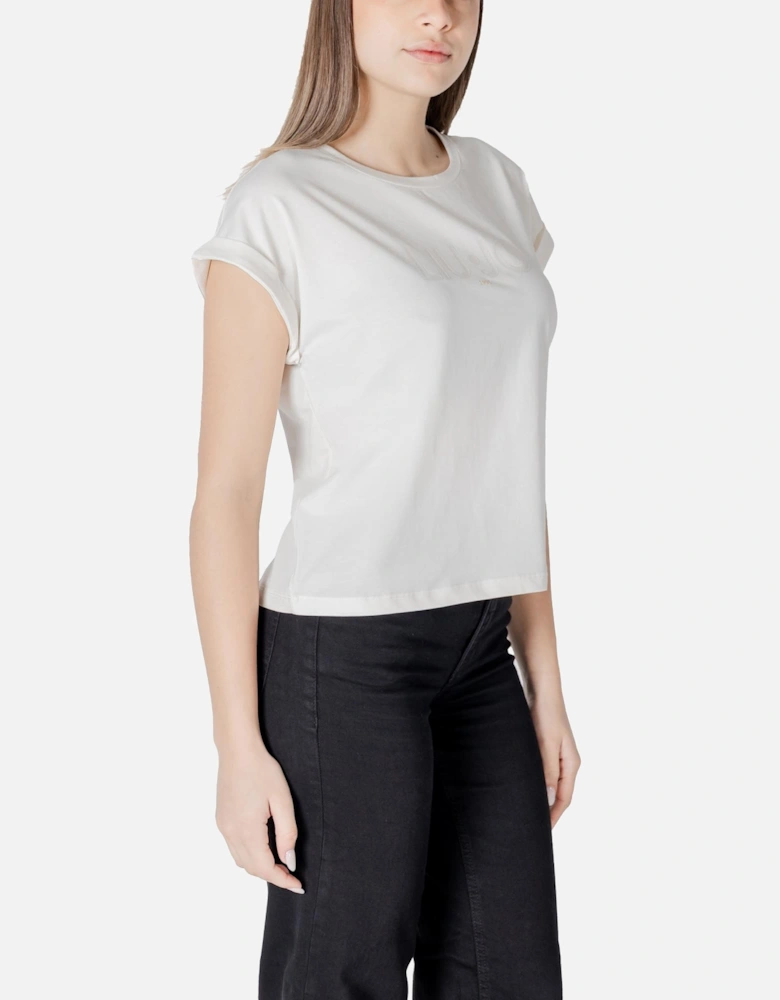 Short Sleeve Round Neck T-shirt Women - White Shirts