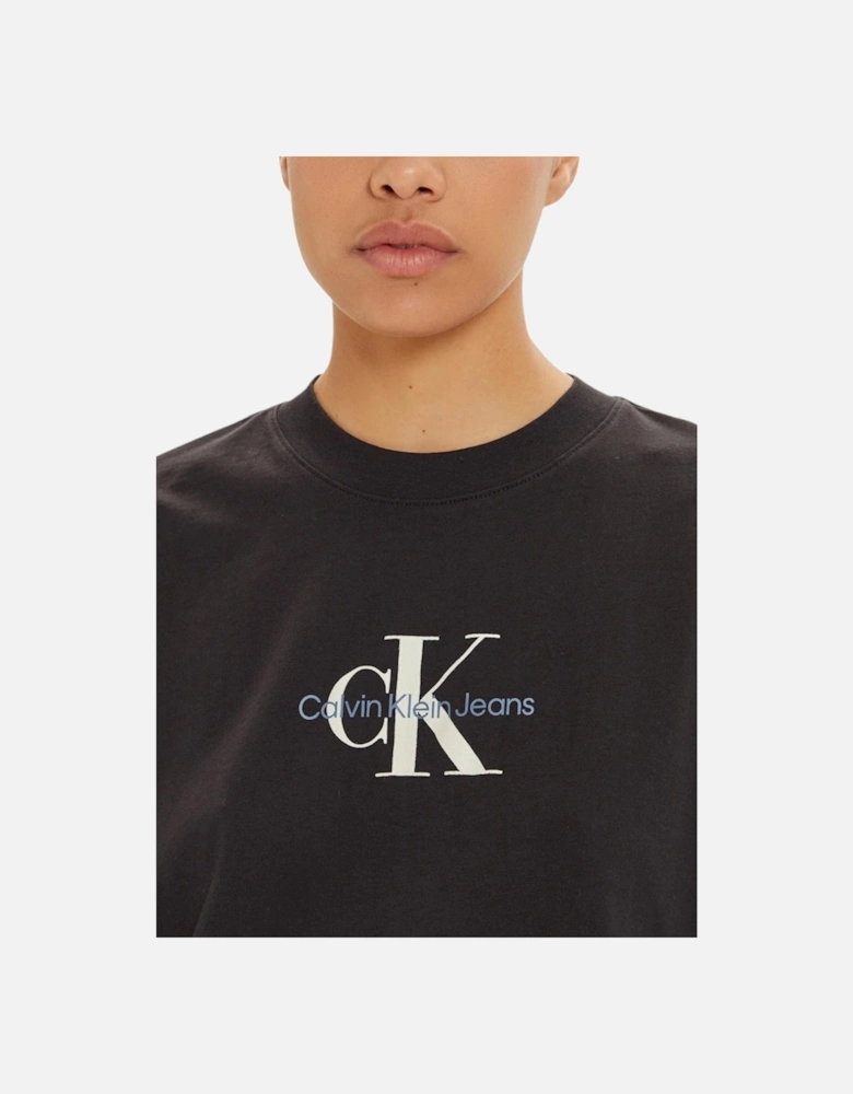Printed Short Sleeve Round Neck T-Shirt Women - Black Shirts