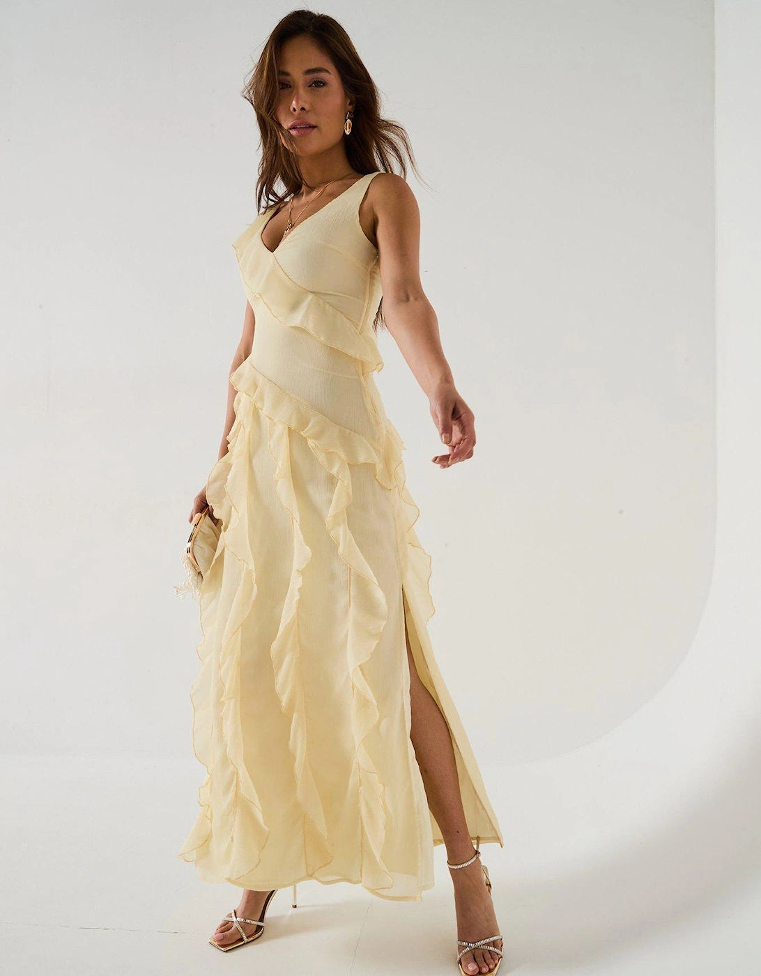 Faye Ruffle Maxi Dress - Lemon, 2 of 1