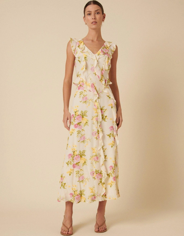 Voila Floral Midi Dress - White