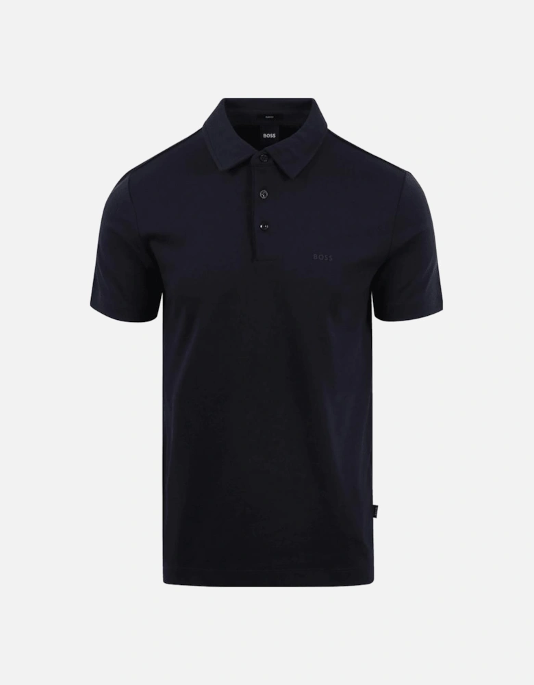 Palosh Cotton Rubberised Logo Navy Polo Shirt