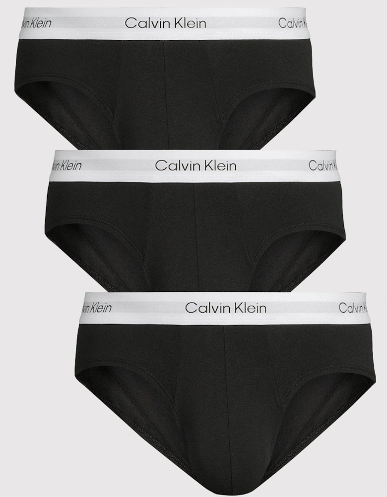 3 Pack of Icon Cotton Stretch Hip Briefs - Black