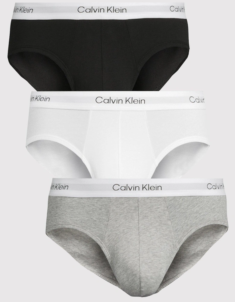 3 Pack of Icon Cotton Stretch Hip Briefs - Multi