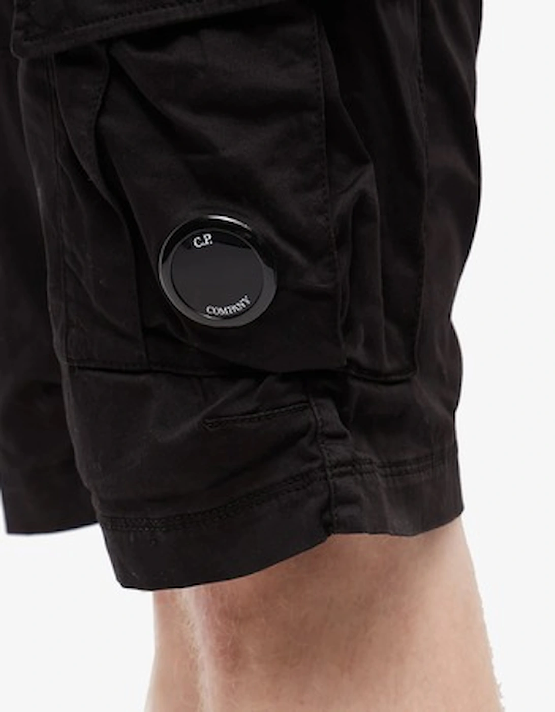 Stretch Sateen Cargo Short - Black
