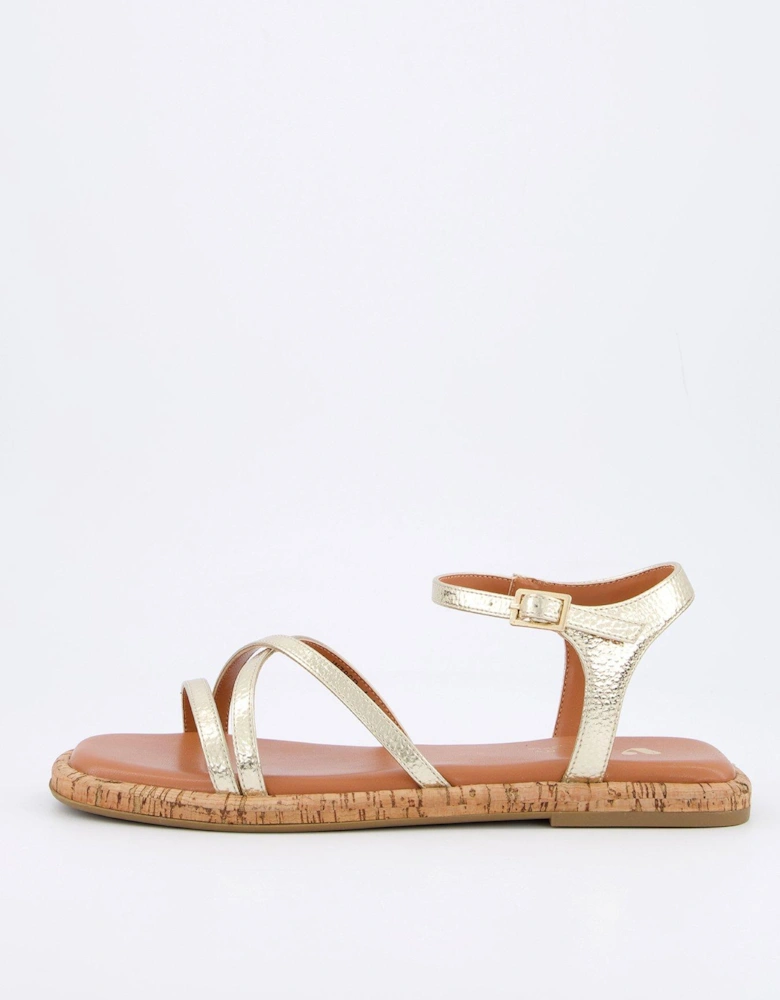 Comfort Strappy Sandals - Gold