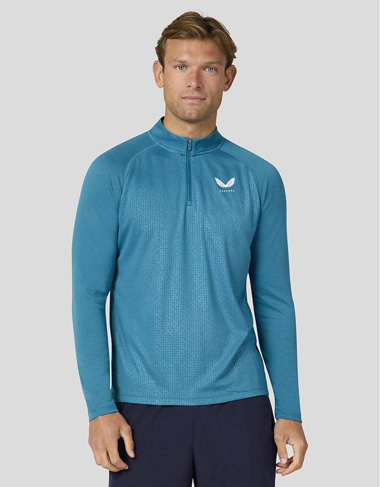 Mens Training Adapt Light Weight 1/4 Zip Top - Dark Green
