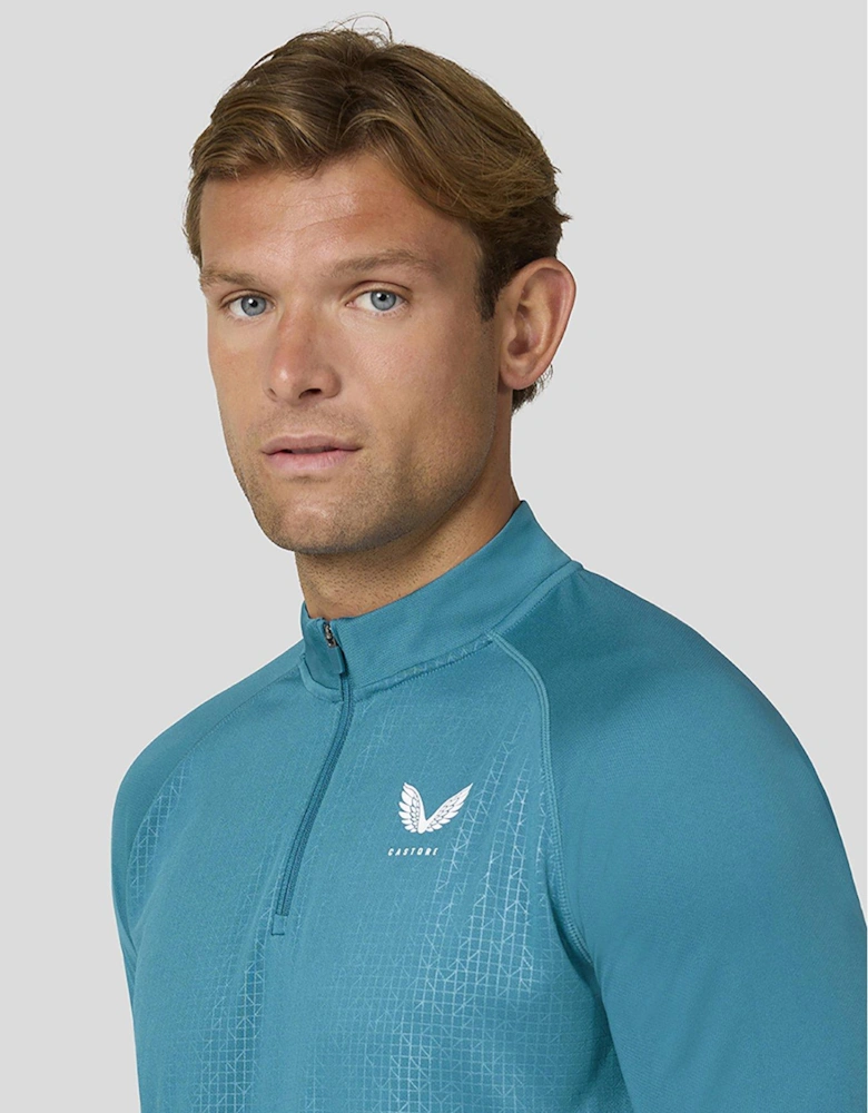 Mens Training Adapt Light Weight 1/4 Zip Top - Dark Green