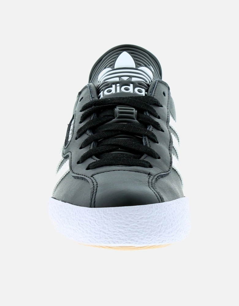 Mens Trainers Samba Super Leather Lace Up black white UK Size