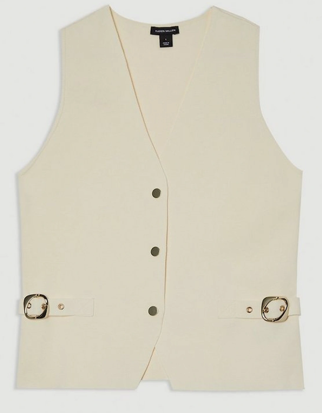 Buckle Trim Knitted Waistcoat