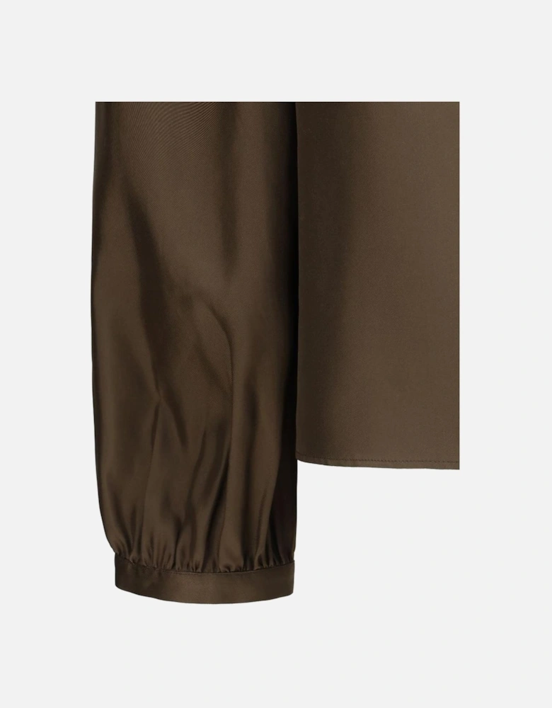 Lea Satin Shirt with Balloon Sleeves Women - Brown