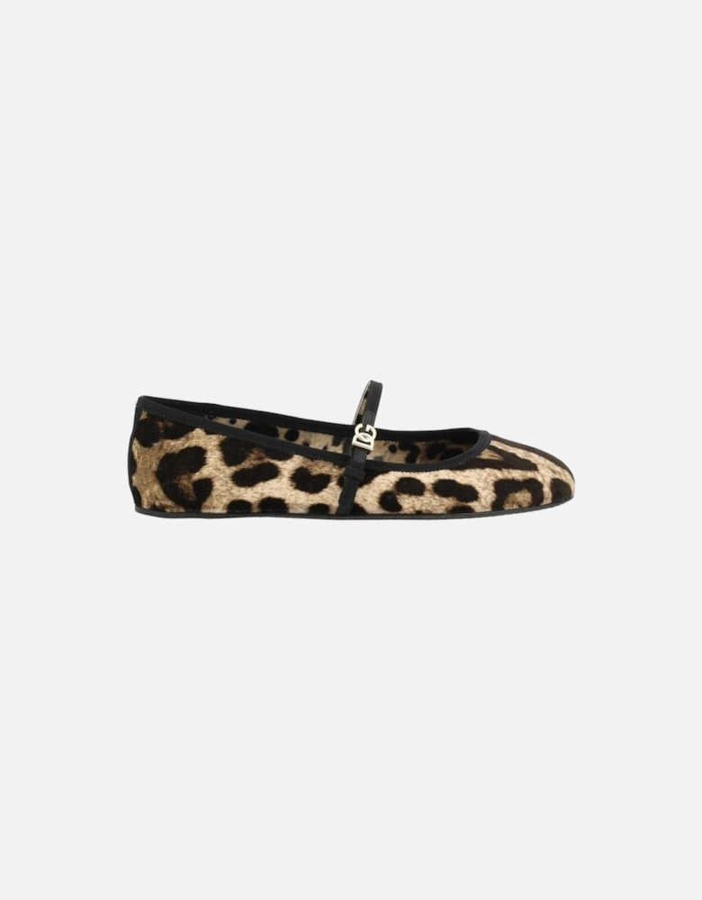 Leopard-Print Ballerinas with Logo Plaque Women - Multicolor